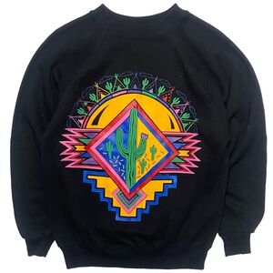 Vintage 1989 ART By Design Zone Colorful Arizona Raglan Crewneck Sweatshirt USA